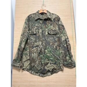 VTG Spartan Camouflage Long Sleeve Button Up Shirt Men's M‎ Made in USA